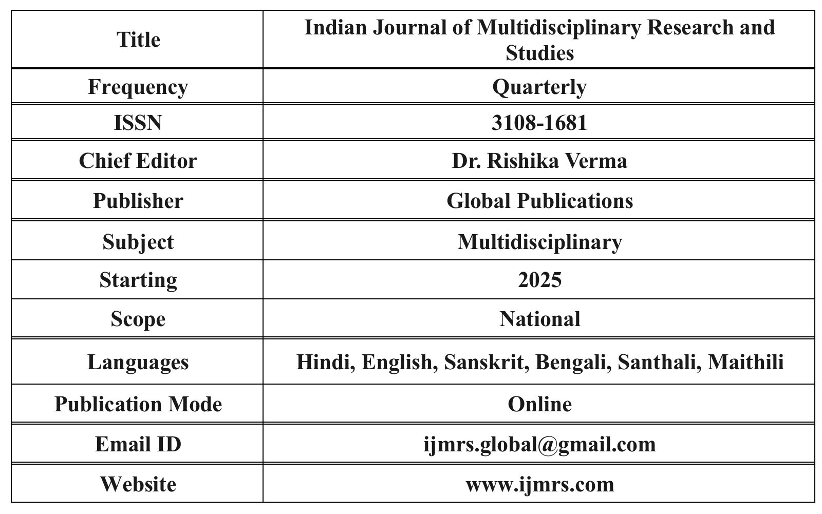Indian Journal of Multidisciplinary Research and Studies 1 IJMRS
